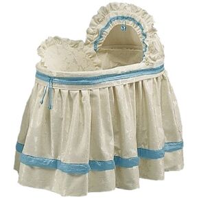 Babydoll Bedding Baby King Brocade Bassinet Bedding Set, Ecru