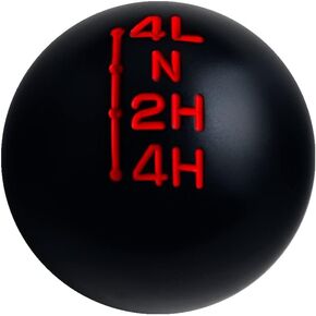 DEWHEL Transfer Case Shift Knob Aluminum NP205 7/16"-20 Black w/White Engraved Inlay Compatible with 1971-80 Chevy & GMC C/K Trucks