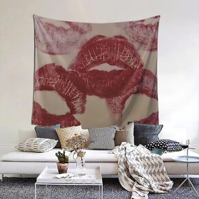 QZLAN Coquette Red Tapestry For Bedroom Wall Hanging Downtown Girl Aesthetic Preppy Room Decor 60"x50"