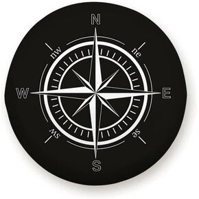 Compass Print Spare Tire Cover Wheel Protectors Dust-Proof Wheel Tire Cover Fit Trailer, Rv, SUV and Many Vehicle 15inch