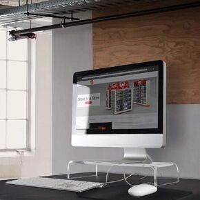 Circuit City Essentials Acrylic Monitor Stand Riser Space Saving Computer Desk Shelf Organizer for Laptops, iMac, Printers, Keyboards & Screens Up to 30-Inch and 50 lbs Clear in Kuwait
