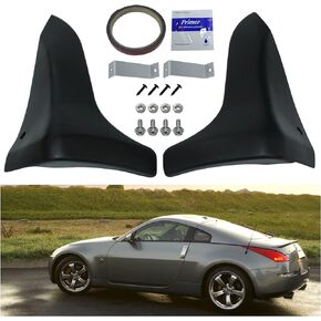 Pair (2) Rear Bumper Lip Splash Mud Guards Compatible with 2003-2009 NIS-san 350Z Z33