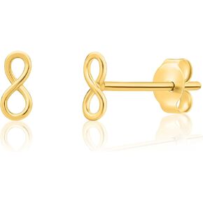 14K Gold Tiny Infinity Stud Earring for Earlobe and Cartilage Piercing