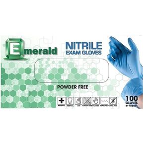 Emerald 1000ct 3mil Nitrile Exam Gloves Powder and Latex Free Medical Exam Gloves-Small 10 Boxes of 100 Gloves 1000 Gloves Total
