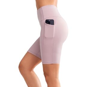 Yvette Biker Shorts with Pockets for Women 3" / 4" / 6" / 8" Tummy Control High Waist Running Workout Gym Yoga Shorts