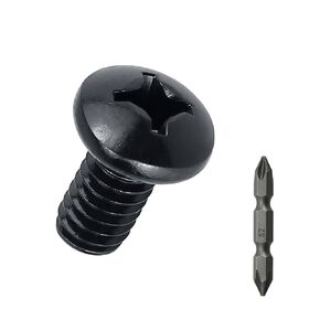 #8-32 x 1-1/2" Stainless Pan Head Machine Screws 50 Pcs, 18-8 (304) Stainless Steel Phillips Drive Pan Head, Full Thread, Black Coated, Fayeploo (with Double End Screwdriver Bit)