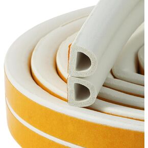 Weather Stripping Seal Strip,Easy to Cut Insulation Weatherproof Doors and Windows Soundproofing Seal Strip,D-Shape Weatherstrip Seals Large Gap (15/32-Inch x 17/32-Inch x 19.6-Feet)