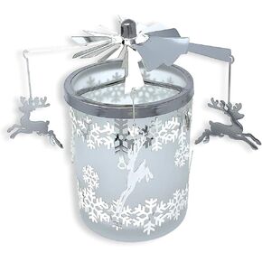 Reindeer Candle Spinner Dangling Reindeers Spin Around Snowflake Candleholder - Spinner Turns from The Heat of The Candle