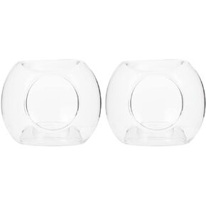 Aroma Candle Warmer Scent Diffuser 2 pcs Clear Candle Transparent Tealight Holder Glass Candle Holder Tealight Holder Glass Wedding Decor