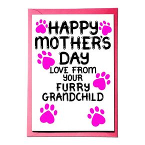 Mother's Day Card From Furry Grandchild, Dog, Cat, Mothers Day For Grandma, Grandmother, Nana