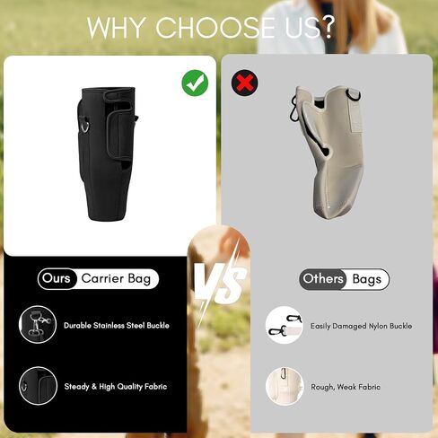 Water Bottle Carrier with Strap for Stanley Cup Accessories 40oz - Tumbler Water Bottle Holder Bag for Walking with Phone Pocket in Saudi Arabia
