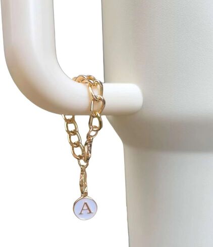 Stanley Cup Charms for Handle, 2PCS Letter Charms Accessories Initial Name ID Personalized Identification Stanley Handle Charm, Stanley Initial Letter Chain Keychain Charm for Stanley Tumbler in Saudi Arabia
