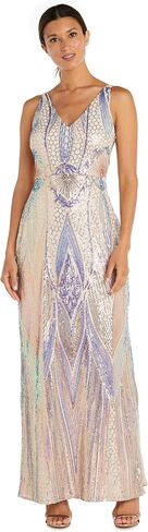 Long Sleeveless Sequined Gown with Leg Slit in Saudi Arabia