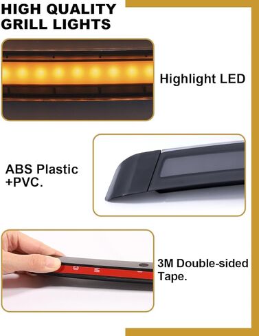 ضوء شبكة LED لـ 2023 2024 دودج رام 1500 المصد الأمامي أضواء الشواية شريط إشارات الانعطاف DRL المتتابعة رام 1500 2019-2022 الملحقات، قطعتان in Kuwait