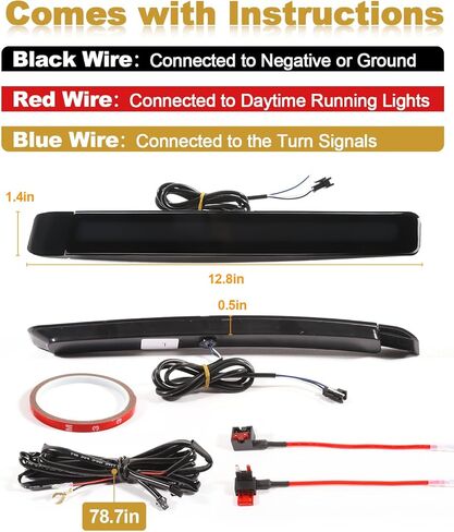 ضوء شبكة LED لـ 2023 2024 دودج رام 1500 المصد الأمامي أضواء الشواية شريط إشارات الانعطاف DRL المتتابعة رام 1500 2019-2022 الملحقات، قطعتان in Kuwait