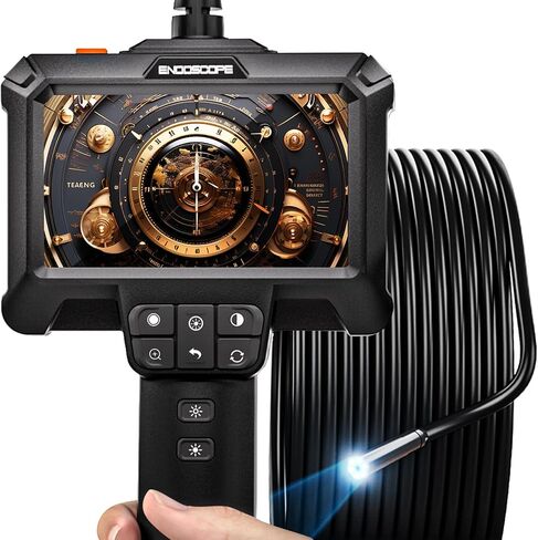Endoscope Camera with Light - Borescope with 4.3" LCD Screen & 8 Adjustable LED Lights, IP67 Waterproof 1080P HD Inspection Camera Snake Camera with 16.5ft Semi-Rigid Cord in Saudi Arabia