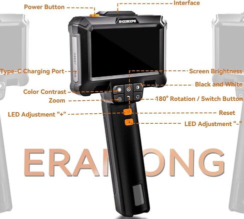 Endoscope Camera with Light - Borescope with 4.3" LCD Screen & 8 Adjustable LED Lights, IP67 Waterproof 1080P HD Inspection Camera Snake Camera with 16.5ft Semi-Rigid Cord in Saudi Arabia