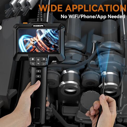 Endoscope Camera with Light - Borescope with 4.3" LCD Screen & 8 Adjustable LED Lights, IP67 Waterproof 1080P HD Inspection Camera Snake Camera with 16.5ft Semi-Rigid Cord in Saudi Arabia