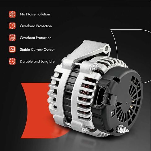 A-Premium Alternator Compatible with Saturn L100 2001-2002, L200 2001-2003, L300 2004, LS LS1 LW1 LW200 Vue, L4 2.2L, 120A 12V CW 5-Groove Pulley, Replace# 22674549, 124515016 in Saudi Arabia