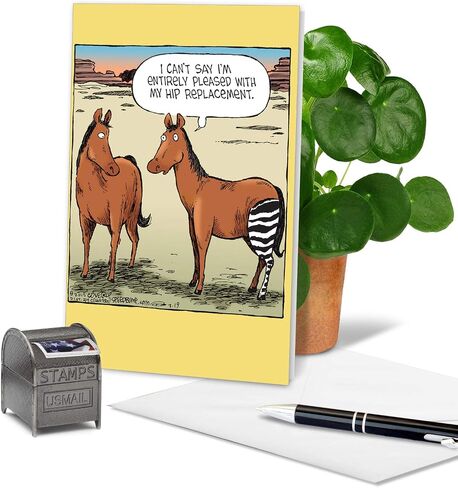 NobleWorks - Funny Get Well Greeting Card with 5 x 7 Inch Envelope (1 Card) Small Pinch C9593GWG in Saudi Arabia