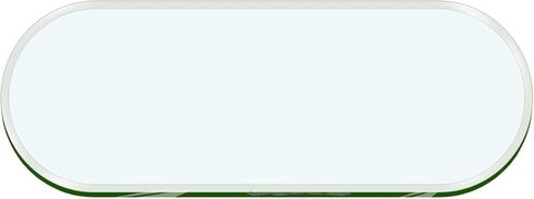 سطح طاولة زجاجي بيضاوي مقاس 36 بوصة × 60 بوصة بسمك 1/2 بوصة وسماكة 1 بوصة مشطوف بواسطة زجاج فاب ومرآة in Kuwait