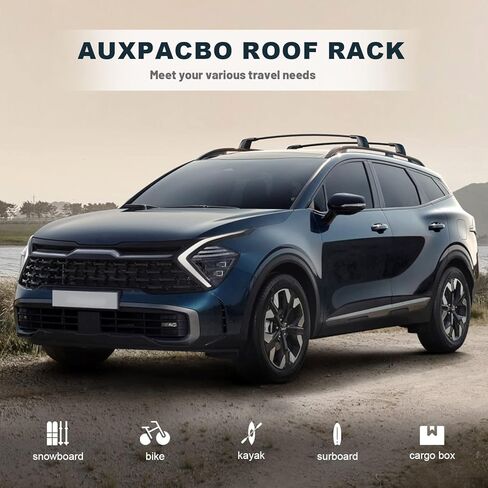 ترقية شريط متقاطع قابل للقفل يناسب 2023 KIA Sportage (فقط لـ X-Line AWD/Sportage X-Pro/Sportage X-Pro Prestige) ملحقات حامل السقف حامل الأمتعة على السطح لدراجة Canoe Kayak in Kuwait