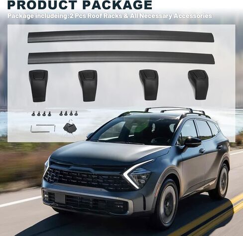 ترقية شريط متقاطع قابل للقفل يناسب 2023 KIA Sportage (فقط لـ X-Line AWD/Sportage X-Pro/Sportage X-Pro Prestige) ملحقات حامل السقف حامل الأمتعة على السطح لدراجة Canoe Kayak in Kuwait
