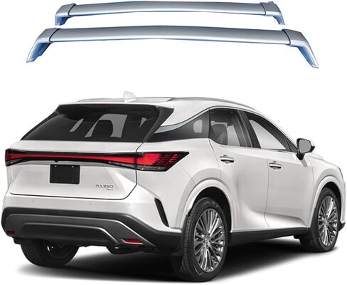 قضبان متقاطعة لحامل السقف من ROKIOTOEX تناسب 2023 2024 2025 Lexu-s RX Moonroof (غير متوافقة مع السقف البانورامي) سياج جانبي دافق، قضبان متقاطعة لصندوق الشحن على السطح، لوح التزلج، حامل الدراجة فضي in Kuwait