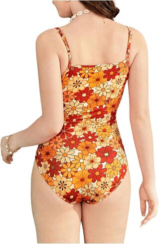 SweatyRocks Girl's One Piece Swimsuit Floral Print Spaghetti Strap Sleeveless Bathing Suit Swimwear in Saudi Arabia