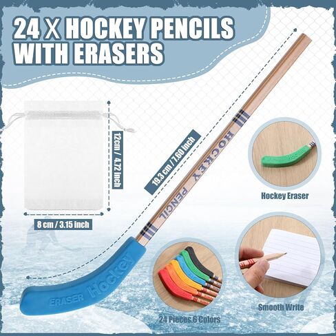 24 Sets Hockey Graduation Gifts Hockey Team Gifts Include Hockey Pencils with Erasers Hockey Pencils Hockey Wish Bracelets with Card and Gift Bags for Team Birthday Parties School Prizes in Saudi Arabia