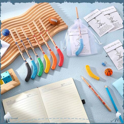 24 Sets Hockey Graduation Gifts Hockey Team Gifts Include Hockey Pencils with Erasers Hockey Pencils Hockey Wish Bracelets with Card and Gift Bags for Team Birthday Parties School Prizes in Saudi Arabia