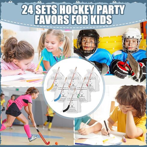 24 Sets Hockey Graduation Gifts Hockey Team Gifts Include Hockey Pencils with Erasers Hockey Pencils Hockey Wish Bracelets with Card and Gift Bags for Team Birthday Parties School Prizes in Saudi Arabia