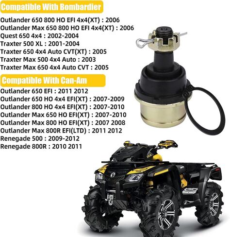 Ball Joint Fits For Honda TRX250 300 51355-HP5-601 / Cam-Am Outlander Traxter Renegade 706200653 / Yamaha Grizzly350 YFM350 37S-23549-01-00 (BLACE) in Saudi Arabia