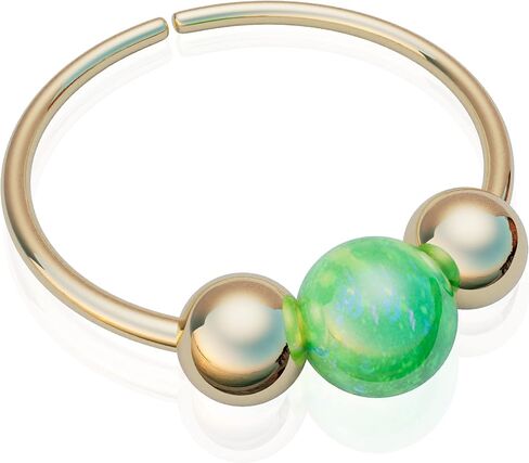 Opal Septum Ring 20G - 14K Gold Filled Septum Hoop With Green Opal - Hypoallergenic Septum Piercings in Saudi Arabia