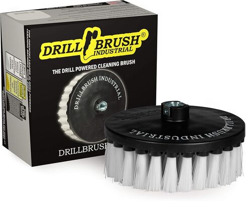 Concrete Brush - Scrub Brush for Rotary Polisher – 7 Inch Black Ultra Stiff with Nylon Bristles – Fits Variable Speed Polisher - Driveway Cleaner Brush – Concrete Floor Scrubber– Brick Cleaner Brush in Saudi Arabia