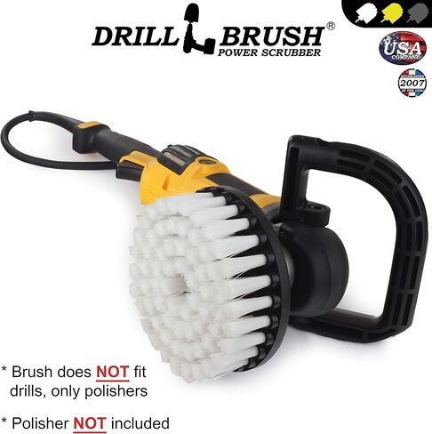 Concrete Brush - Scrub Brush for Rotary Polisher – 7 Inch Black Ultra Stiff with Nylon Bristles – Fits Variable Speed Polisher - Driveway Cleaner Brush – Concrete Floor Scrubber– Brick Cleaner Brush in Saudi Arabia