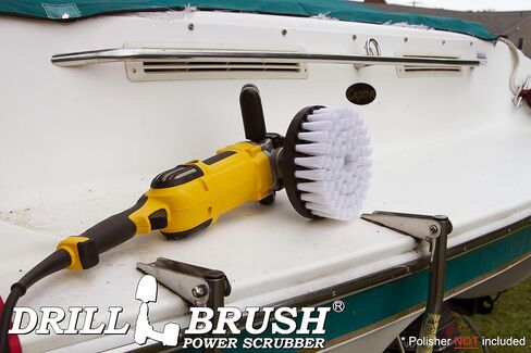 Concrete Brush - Scrub Brush for Rotary Polisher – 7 Inch Black Ultra Stiff with Nylon Bristles – Fits Variable Speed Polisher - Driveway Cleaner Brush – Concrete Floor Scrubber– Brick Cleaner Brush in Saudi Arabia