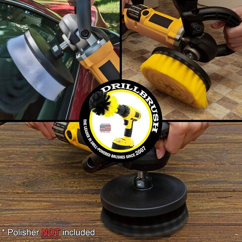 Concrete Brush - Scrub Brush for Rotary Polisher – 7 Inch Black Ultra Stiff with Nylon Bristles – Fits Variable Speed Polisher - Driveway Cleaner Brush – Concrete Floor Scrubber– Brick Cleaner Brush in Saudi Arabia