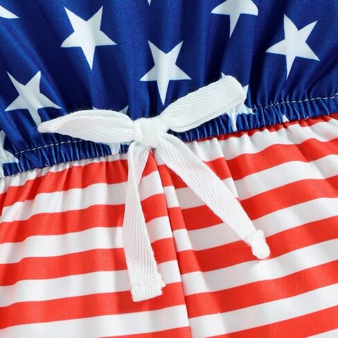 Baby Girl 4th Of July Outfits Stars Flag Ice cream Print Romper Jumpsuit Oveall Toddler Girls Summer Clothes 0-5T in Saudi Arabia