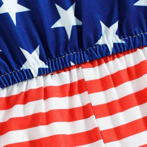 Baby Girl 4th Of July Outfits Stars Flag Ice cream Print Romper Jumpsuit Oveall Toddler Girls Summer Clothes 0-5T in Saudi Arabia
