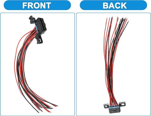 X AUTOHAUX J1962F OBD2 16 Pin Female Connector Dash Port Open Tinned Wire Pigtail Full Cables Fixed Harness Assembled Plug 12" 30cm in Saudi Arabia