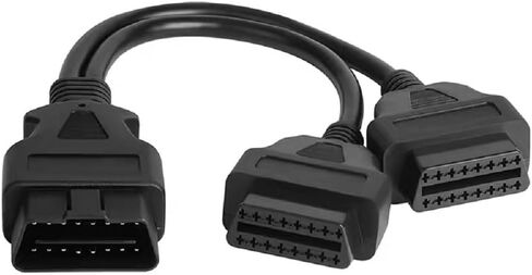 Halokny OBDII OBD2 Splitter Cable, OBDII 16 Pin 1 Male to 2 Female Splitter Y Extension Cable Adapter 30cm/1Ft in Saudi Arabia