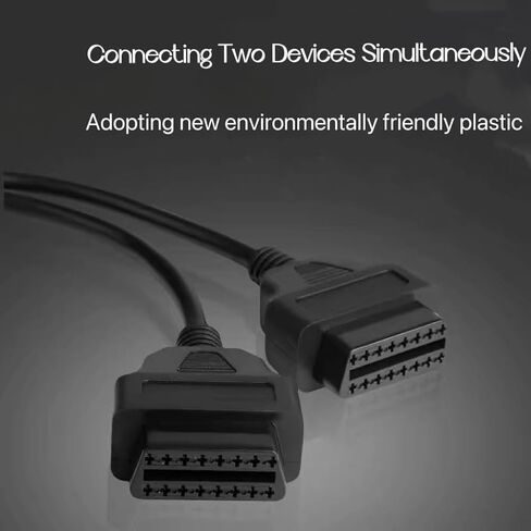 Halokny OBDII OBD2 Splitter Cable, OBDII 16 Pin 1 Male to 2 Female Splitter Y Extension Cable Adapter 30cm/1Ft in Saudi Arabia