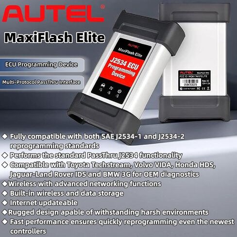 أداة برمجة Autel MaxiFlash Elite VCI J2534 Pass-Thru ECU، واجهة اتصال السيارة، تعمل مع Autel MaxiSYS Elite II، Elite، MS908، MS908S Pro، MK908 Pro II، MS908CV، MK908P والكمبيوتر الشخصي in Saudi Arabia