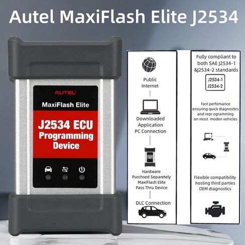 أداة برمجة Autel MaxiFlash Elite VCI J2534 Pass-Thru ECU، واجهة اتصال السيارة، تعمل مع Autel MaxiSYS Elite II، Elite، MS908، MS908S Pro، MK908 Pro II، MS908CV، MK908P والكمبيوتر الشخصي in Saudi Arabia