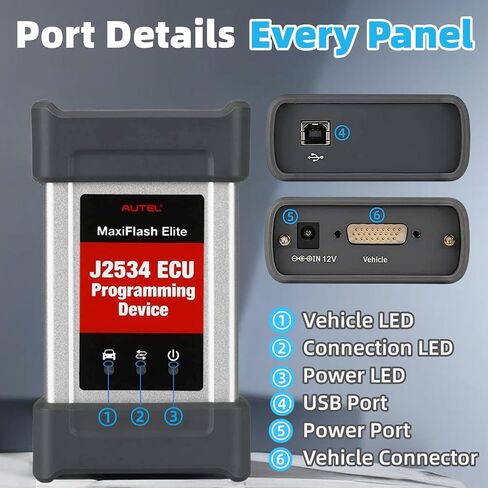 أداة برمجة Autel MaxiFlash Elite VCI J2534 Pass-Thru ECU، واجهة اتصال السيارة، تعمل مع Autel MaxiSYS Elite II، Elite، MS908، MS908S Pro، MK908 Pro II، MS908CV، MK908P والكمبيوتر الشخصي in Saudi Arabia