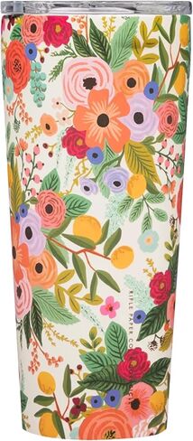 Corkcicle Stemless Flute, Triple Insulated Stainless Steel, Easy Grip, Non-slip Bottom, Keeps Beverages Chilled for 9 Hours, Garden Party Cream, 7 oz in Saudi Arabia