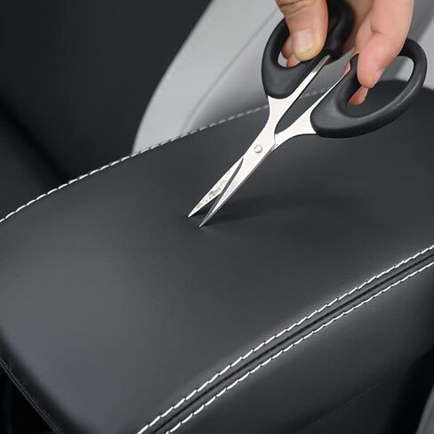 Car Armrest Cover Fit for Toyota Corolla Cross 2022 2023 2024 (Not for Toyota Corolla) Custom Fit Waterproof Leather Central Console Pad Protector,Black with White Stitches in Saudi Arabia