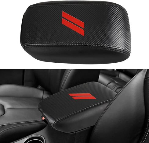 LEXLEY Center Console Pad Armrest Box Cover Waterproof Anti-Scratch Leather Protector Covers for Dodge 2013-2016 Dart-Black Stitches in Saudi Arabia