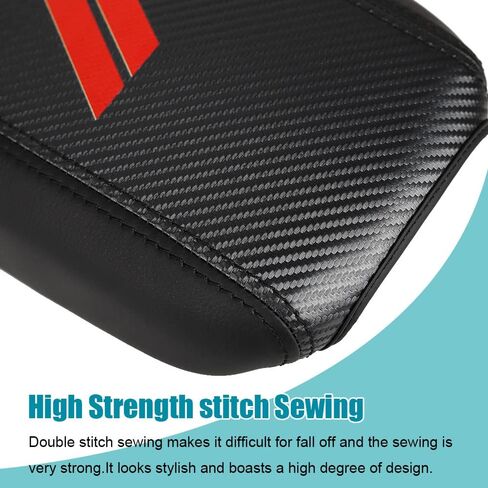 LEXLEY Center Console Pad Armrest Box Cover Waterproof Anti-Scratch Leather Protector Covers for Dodge 2013-2016 Dart-Black Stitches in Saudi Arabia